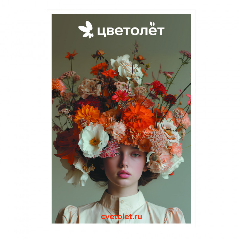 Дизайнерская открытка "Цветолет"