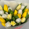 Тюльпаны бело-желтые 21 штука