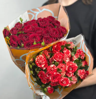 Сет из 2 пачек кустовых роз Кения 60см
